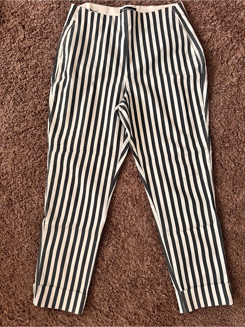 Women’s Black and White Vertical Stripe Pants